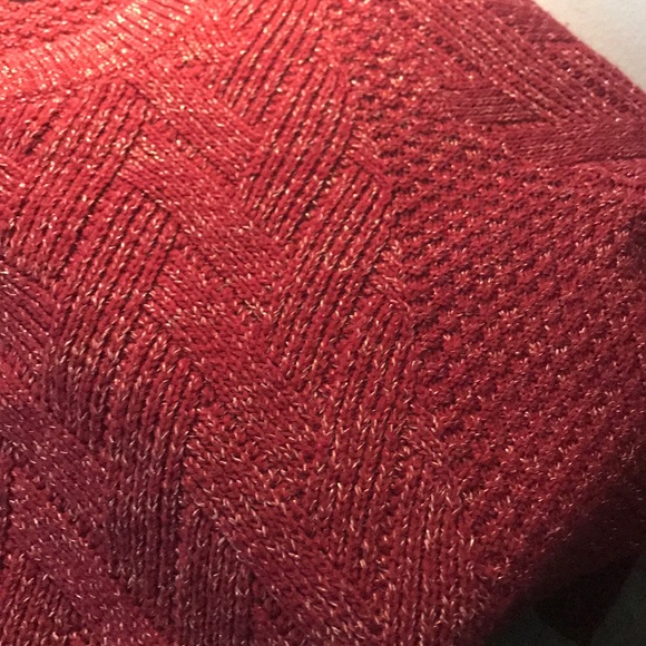 Pink Rose Maroon Cable Knit Sparkle Sweater XL - Picture 3 of 7